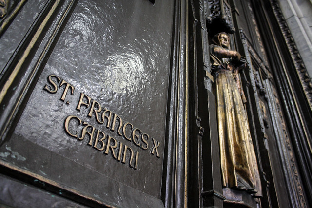 St Patrick Cathedral, New York (Mother Cabrini on the doors)