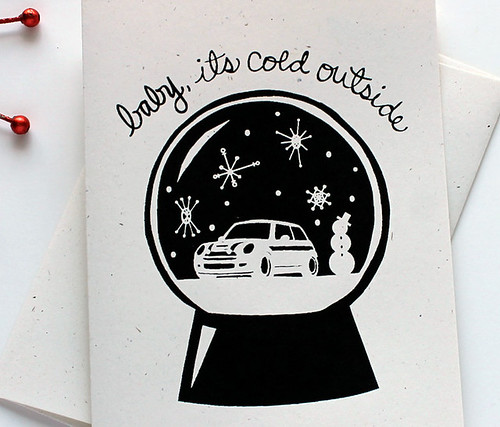 Baby it's cold outside. MINI Cooper HOliday Card