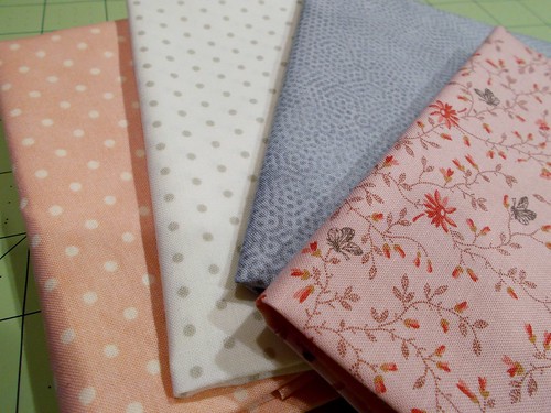 pink and gray hexagon fabrics