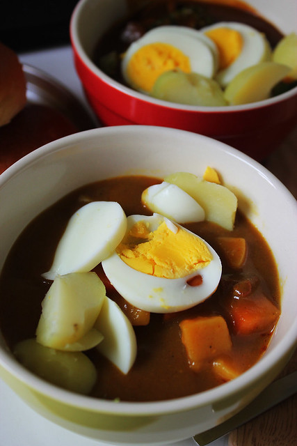 Japanese Curry with Hard-boiled Eggs