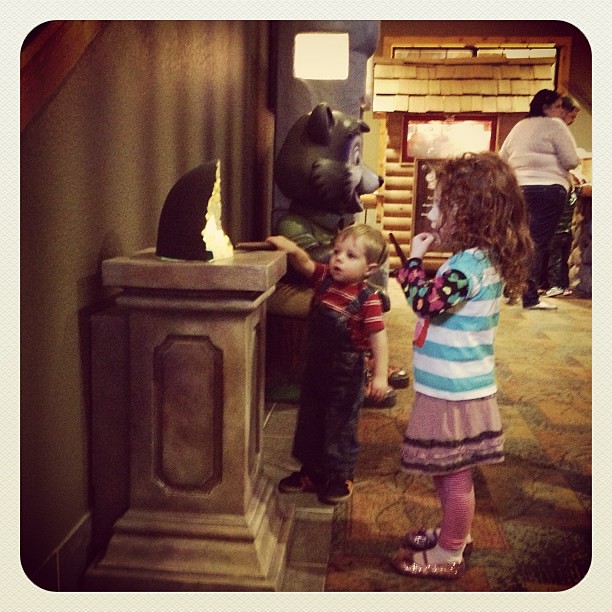 Hunting for crystals at #magiquest kids are loving this! #imatgreatwolflodge