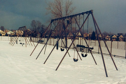 A winter playground in Chicago's Westlawn neighborhood.  Chicago Illinois.  Early March 1989. by Eddie from Chicago