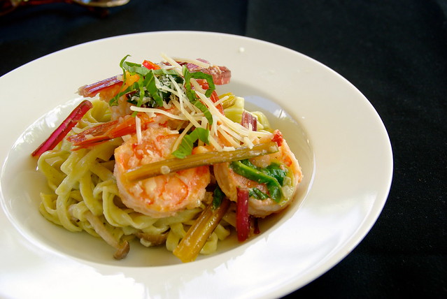 homemade pasta with shrimp