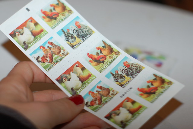 Chicken stamps from Sweden, photo  by @iHanna - made for the #Diypostcardswap
