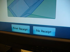 'Print receipt' is the first option.