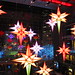 Colorful holiday lights at the Time Warner Center in Columbus Circle NYC