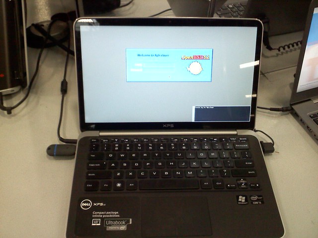 Dell XPS 13 Ultrabook running OpenBSD snapshot from Nov 10, 2012
