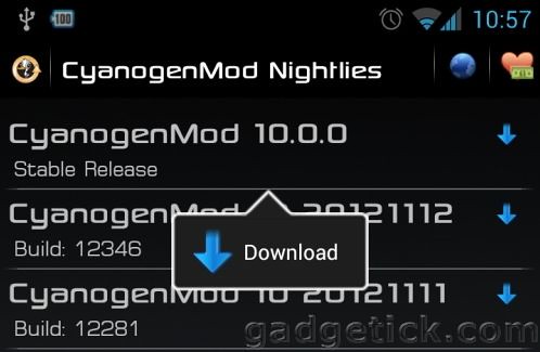 CyanogenMod 10 для Galaxy S