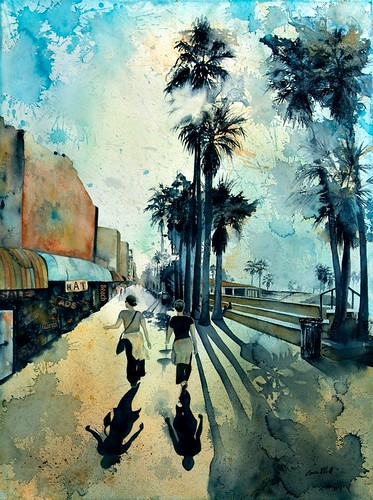 Early morning on the Venice Boardwalk by Louisa Quilisch
