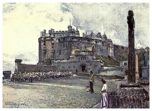 002-Castillo de Edimburgo desde la explanada-Edinburgh, painted by John Fulleylove- 1904