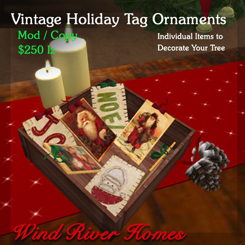 Vintage Holiday Tag Ornaments by Teal Freenote