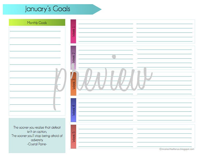 weekly and monthly goals