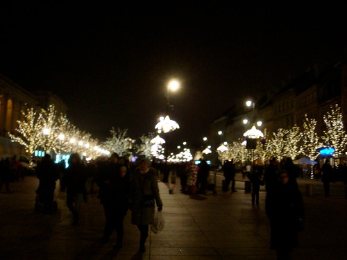 Christmas illumination in the Old Town in Warsaw.