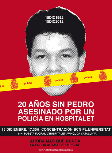 Pedro Alvarez, Cartel actividades  20 años de un asesinato inpune