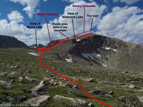 Map of my route up Mount Rearguard, Custer National Forest, Montana
