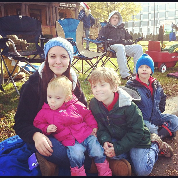 Cousins!! Fun morning at the parade.  Even Andrew is in this one!  @sweetcaroline__