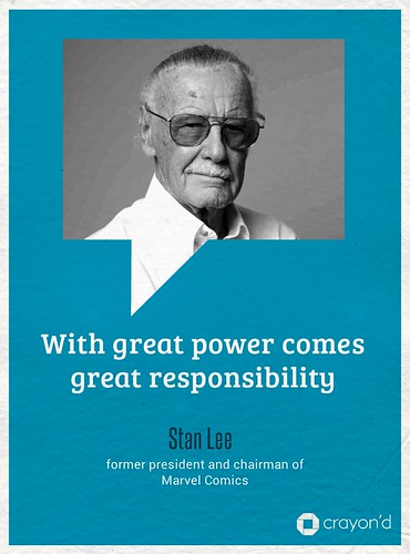 WIth great power comes great responsibility. - Stan Lee