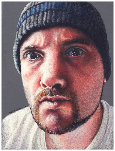 Colored pencil drawing entitled Self Portrait IX