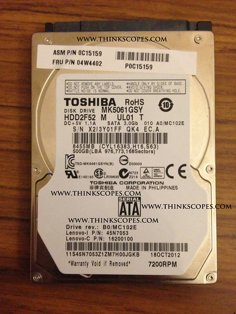 ThinkPad T430u Toshiba 500 gigs hdd
