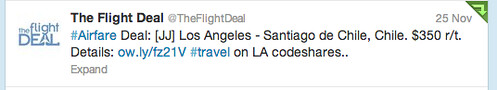 Sample Fares from The Flight Deal