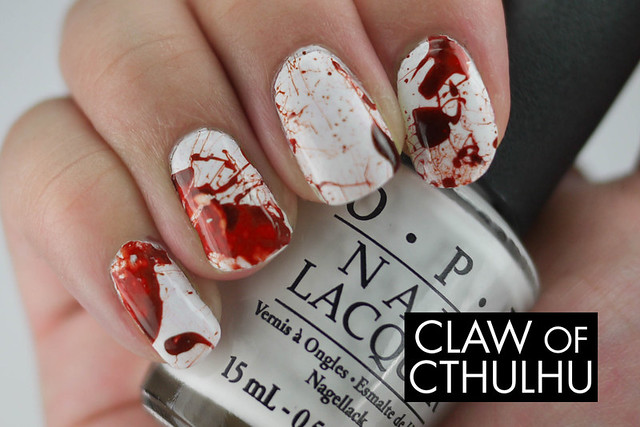 Blood Spatter Nail Art Done By DIY Decals