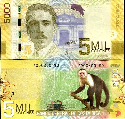 5000 Colones Kostarika 2012