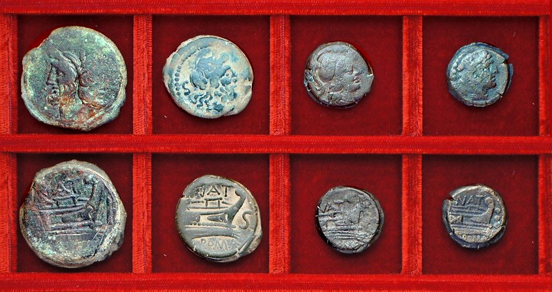 RRC 200 NAT Pinaria bronzes, Ahala collection, coins of the Roman Republic