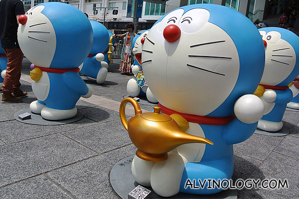 Doraemon with a magic lamp