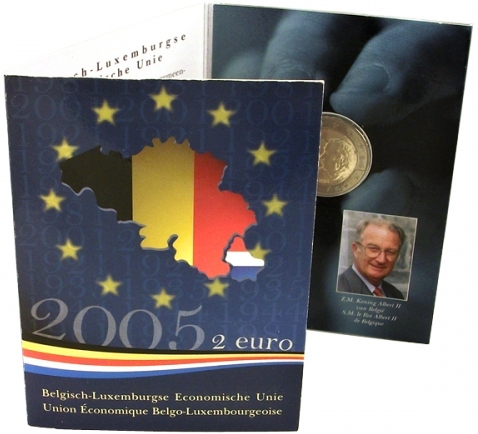 2 Euro Belgicko 2005, Ekonomická únia - originál folder