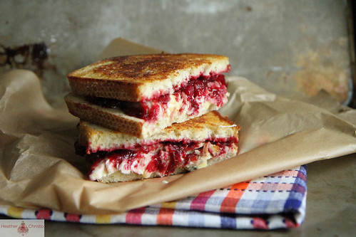 Roast Turkey, Blue Brie and Cranberry Chutney Grilled Cheese