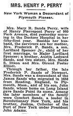 Mary Ridgeley Sands (1885-1936) obituary