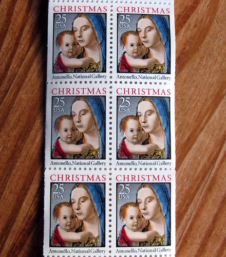 Vintage 1990 Christmas stamp booklet: Antonello artwork, mint condition