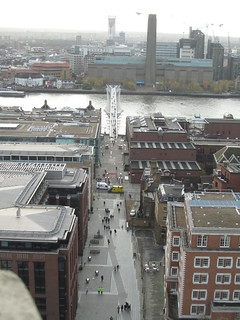 Millenium Bridge and Tate Modern from the top of St. Pauls Cathedral