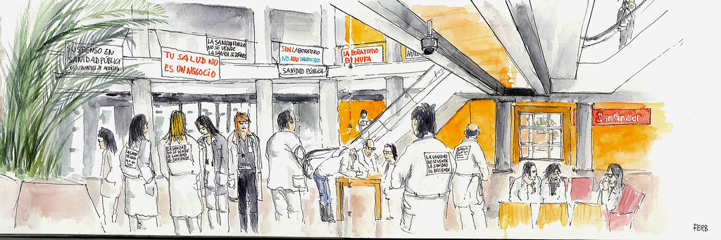 Huelga de profesionales de la sanidad pública en el Hospital Univesitario Fundación Alcorcón