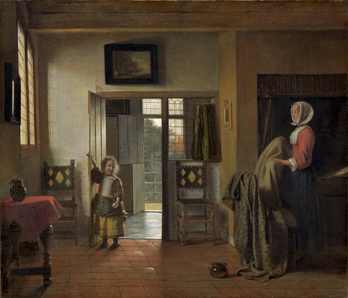 Pieter de Hooch - The Bedroom [1658-60] by Gandalf's Gallery