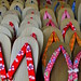 Colourful japanese flip-flops