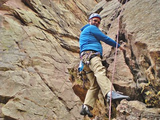 David Climbing West Crack