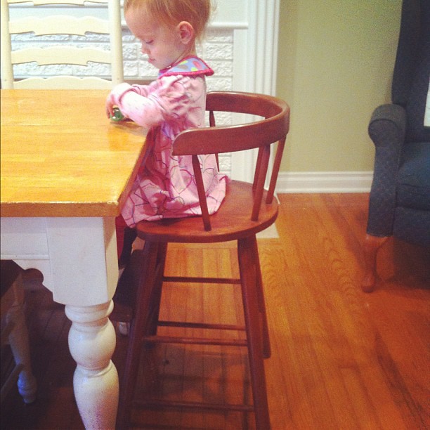 @Lisaleonard Scored big at the thrift store with this booster chair thanks to your inspiration. :)