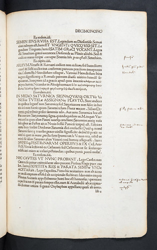 Manuscript annotations in Barbarus, Hermolaus: Castigationes Plinianae et Pomponii Melae