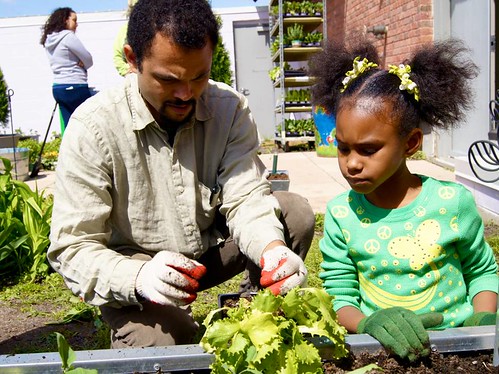 Lessons at St. Philip’s Academy in Newark, NJ put an emphasis on fresh, healthy foods like those grown in their garden.