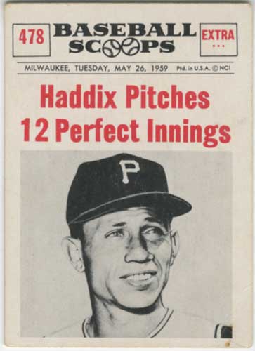1961 Nu-Card Scoops Harvey Haddix