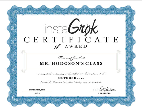 InstaGrok Certificate
