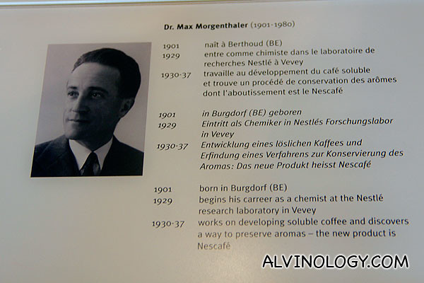 Dr Max Morgenthaler, the Nestle chemist who invented Nescafe