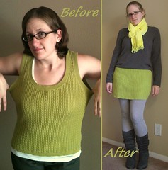 Green Mini Skirt Before & After