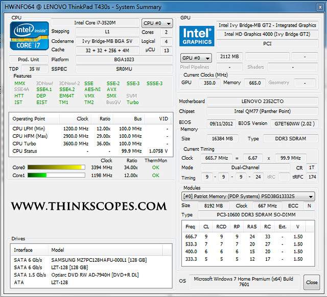 ThinkPad T430s specification