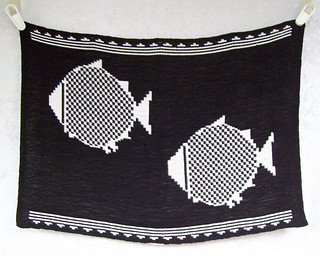 Mimbres Fish vintage wall hanging 051712-005
