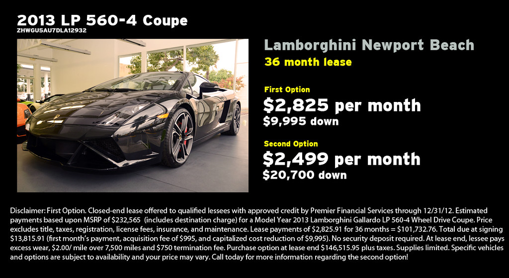 Lamborghini Newport Beach Lease Specials :: Weekly updates