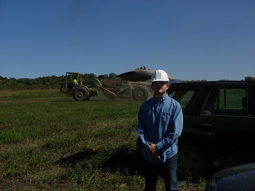Captain Mike P. McAdaragh II pictured on one of the construction sites where he volunteers to assist with the Wetland Reserve Program.