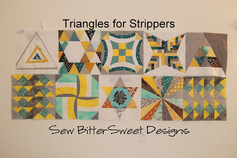 Rows 1 & 2 of the Triangles for Strippers quilt