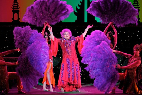 Dame Edna Everage in her farewell live tour, "Eat, Pray, Laugh!"